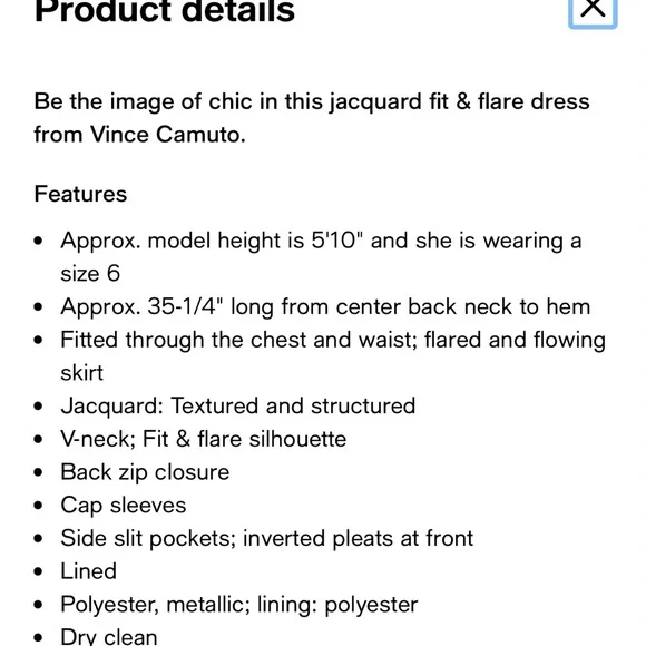 Vince Camuto Coral and Gold Jacquard Rose Floral Dress - Picture 6 of 6